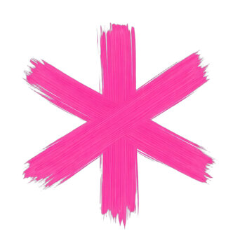 PNG Vibrant pink brushstroke asterisk.