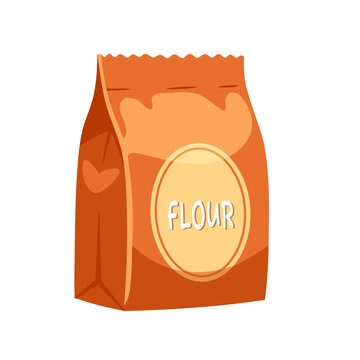 packaging of baking flour clipart illustration