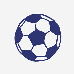 Naklejka premium Classic Soccer Ball Football Equipment Hand Drawn Vector Illustration