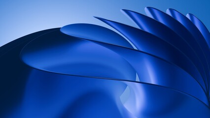 Abstract 3D modern blue curved waves wallpaper design, ideal for technology backgrounds, corporate presentations, digital banner art, poster covers, and website hero headers © ilham