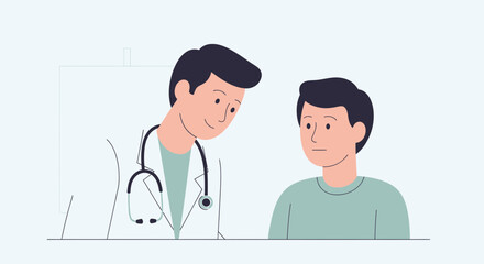 Fototapeta premium Doctor consulting patient, medical examination, healthcare concept, illustration