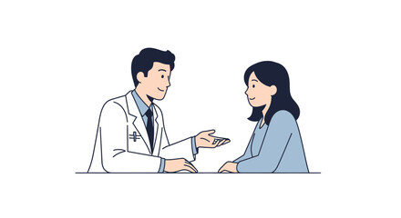 Fototapeta premium Doctor consulting patient, medical examination, healthcare, doctor-patient relationship, hospital visit