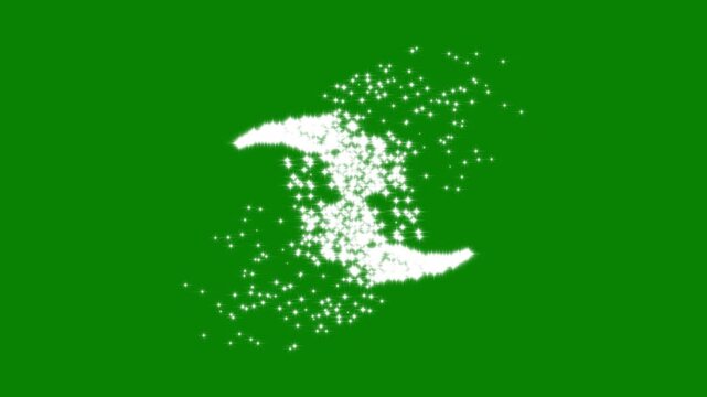 Magic sparkles and a soft glitter line transition, shimmer glitter transition on a green screen,glowing glitter particles overlay. magic sparkles glitter stars, fast glowing line motion.4k