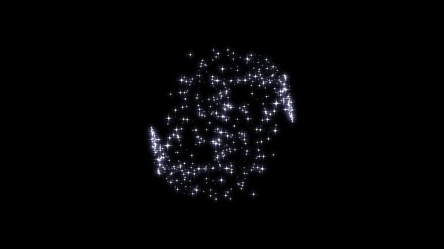 4k White glitter magic stars line effect, white glitter sparkling stars, blinking light effect on black screen, Luxury white glitter sparkles star trail, magic dust, pixie dust path.