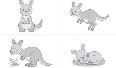 Fototapeta premium Geometric kangaroo vector logo abstract polygon animal emblem