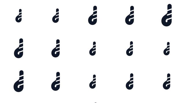 Holiday Motion Graphics Candy Cane Stripe Pattern Rotating On White