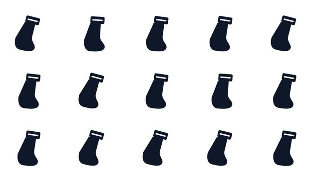 Holiday Motion Graphic Christmas Stocking Icon Grid Swaying Gently