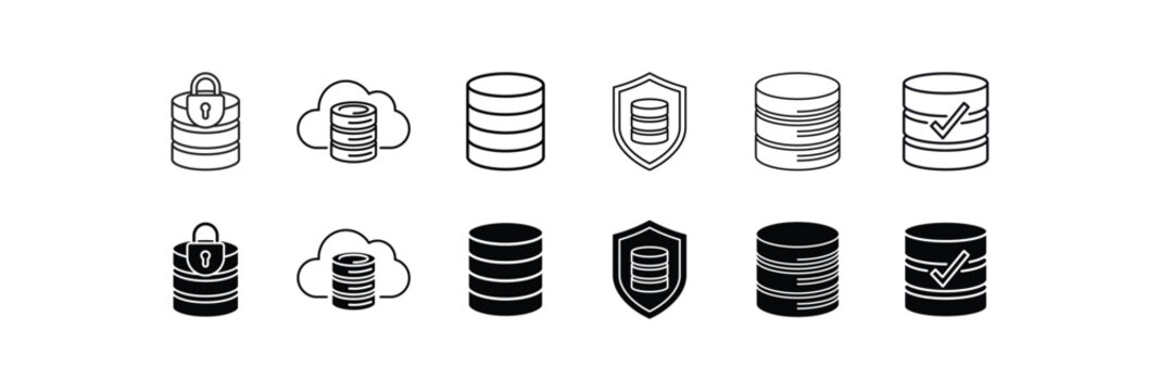 A detailed collection of various electrical connector icons showcasing different types and configurations for diverse electronic applications and systems