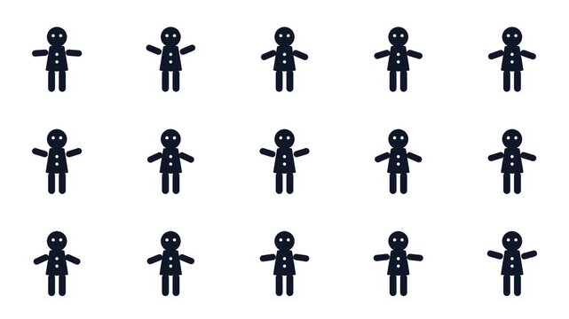 Holiday Motion Graphic Gingerbread Man Icon Grid Waving Arms