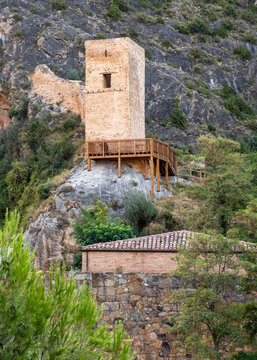 Standing on a rocky outcrop above the Cidacos river the Castle of Arnedillo in the Rioja region of Spain dates back to the 12th century