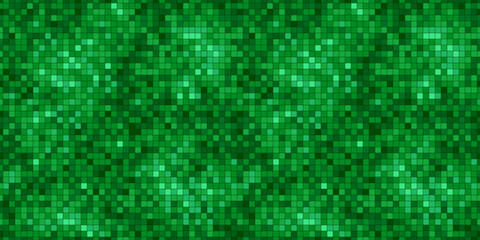 Naklejka premium Green disco ball pattern, mosaic tiles, glittering texture seamless pattern, Christmas background