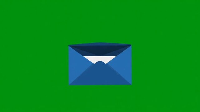 Blue Mail Icon Motion Graphic Animation Green Screen