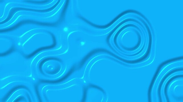 Blue fluid liquid abstract background animation. Modern 3D topography ripple digital pattern design. Smooth plastic surface wavy motion loop backdrop.