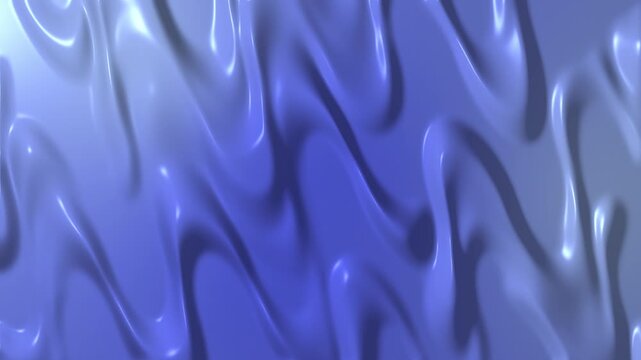 Blue glossy wave liquid animation background. Modern 3D smooth plastic organic flow backdrop. Abstract soft wavy silk surface design.