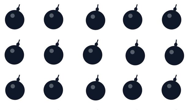 Minimalist Grid Ornament Balls Motion For Festive Background