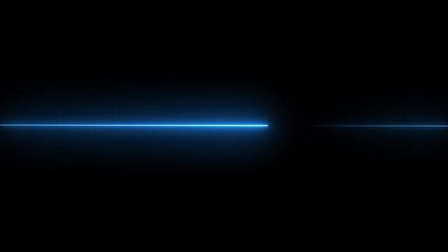 neon Straight neon lazer animation of horizontal line straight neon lazer line, seamless loop animation on black background