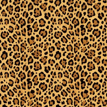 Leopard Skin Pattern with Small Rosettes Seamless Background