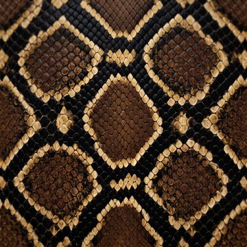 Dark Brown Python Snake Skin Pattern Seamless Background