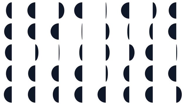 Minimalist Motion Half Circle Grid Vertical Flipping Animation