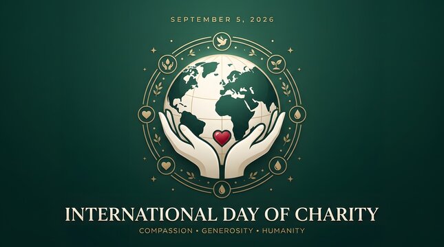 Floral ornament with globe and hands a vector illustration