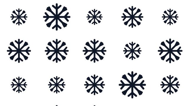 Snowflake Grid Pattern Rotating On White Background