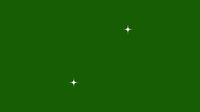 Glowing Twinkling Stars Motion Graphics with Sparkle Rays, White Cartoon Doodle Effects, Optical Flare Shine, Fast Glitter Movement, Black Background, 4K Seamless Animation