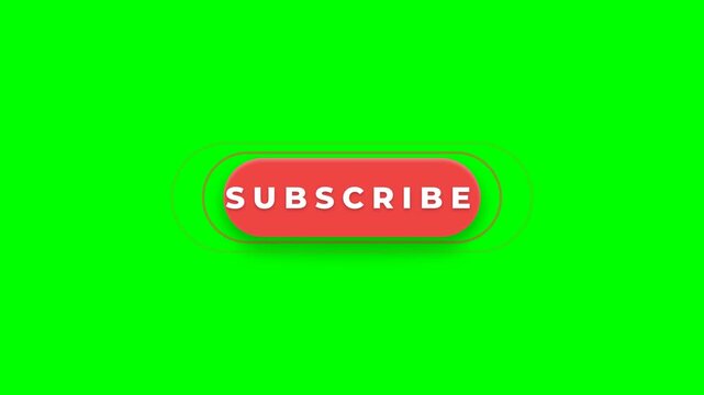Animated Red Subscribe Button With Pulsing Ring For Video Overlay