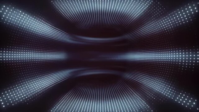 Abstract dark background with soft glowing digital wave and dotted light patterns