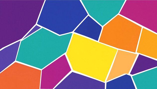 Abstract colorful voronoi diagram with organic polygonal cells and white dividing lines colorful pattern abstract mosaic geometric background cellular design modern texture graphic backdrop