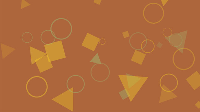 Abstract geometric pattern with colorful circles squares and triangles on warm background perfect for modern design projects