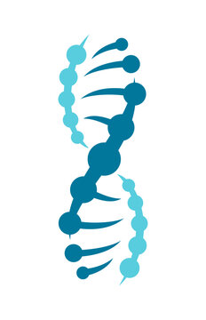 Dna helix icon, genome spiral symbol. Emblem for scientific laboratory with double DNA spiral or strand for biotechnology lab research, science, medical innovation technology, gene evolution label