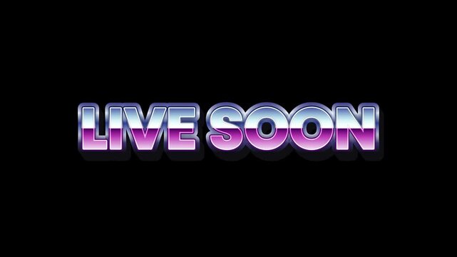 Discover upcoming live events and announcements with our exciting 'LIVE SOON' graphic, perfect for creating anticipation and generating buzz for your next broadcast or show