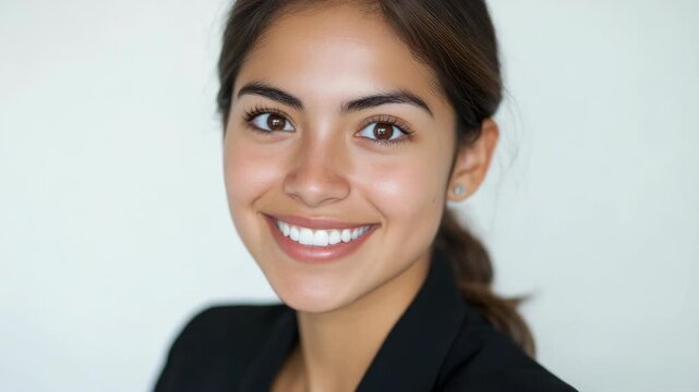Portrait of a Smiling Woman in a Professional Blazer