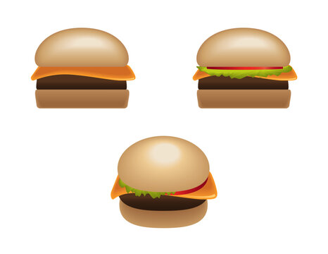 Simple Hamburger Illustrations