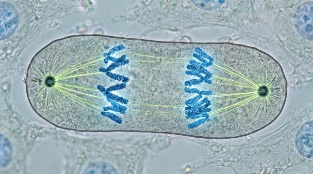 Sister chromatids pulled apart cell