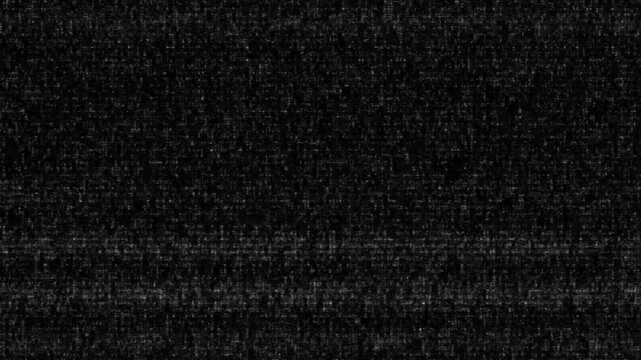VHS static noise loop overlay with horizontal scanline interference on black background
