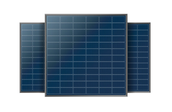 Photovoltaic solar panel energy module with detailed cell structure generating renewable energy from sun rays, isolated 3D vector illustration perfect for green technology presentations.