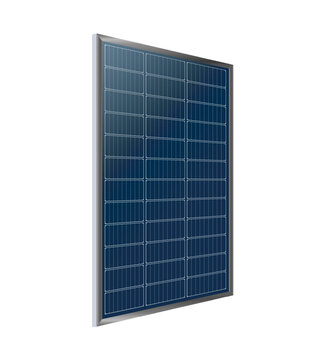 Photovoltaic solar panel energy module with detailed cell structure generating renewable energy from sun rays, isolated 3D vector illustration perfect for green technology presentations.