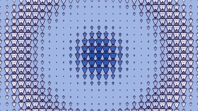 Blue and Purple Strawberry Halftone Grid Scaling Seamless Loop Video Background