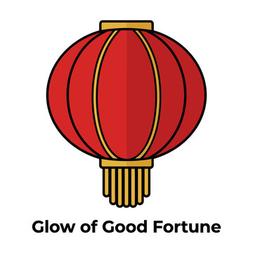 Traditional Red Chinese Lantern Vector Illustration for Lunar New Year Celebration and Asian Cultural Decoration