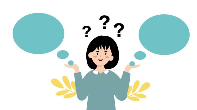 Making Choices Concept Video, Woman Choosing Between Two Options Motion Graphic Asset