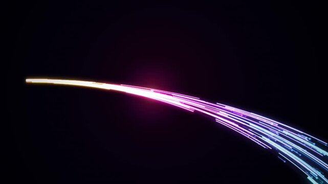 Abstract Neon Cyber Light Trails Highway Motion Loop Seamless Loop