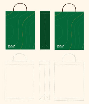 shopping bag die cut template