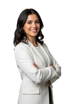 Confident businesswoman with arms crossed posing professionally