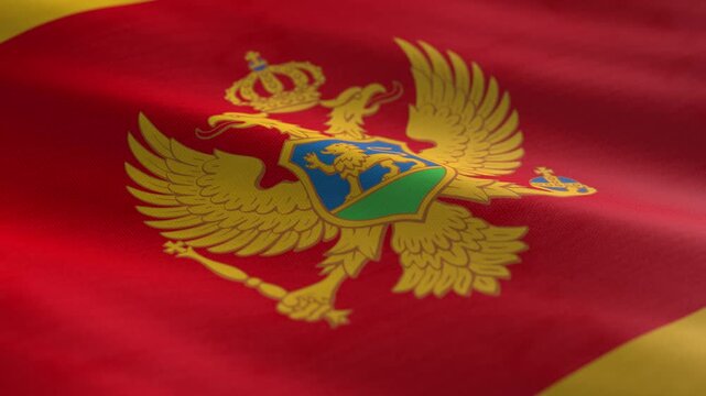 Montenegro - waving flag loop