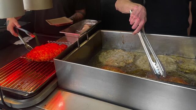 Langos Fried At A Prague Street Food Stall