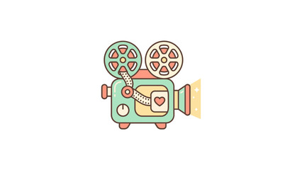 Fototapeta premium Cute retro movie camera.