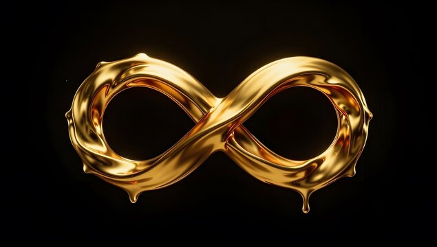 Splash Gold Infinity Loop Landscape Concept Illustration