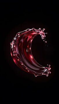 Splash Wine Curl Portrait Concept Illustration