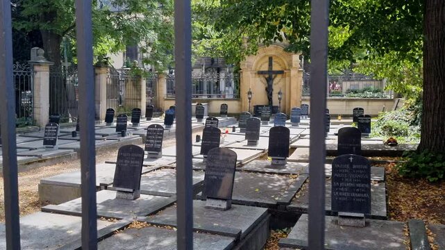 Graves At The Historic Vysehrad Cemetery Prague